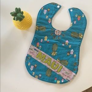 Handmade Maui pineapple baby bib